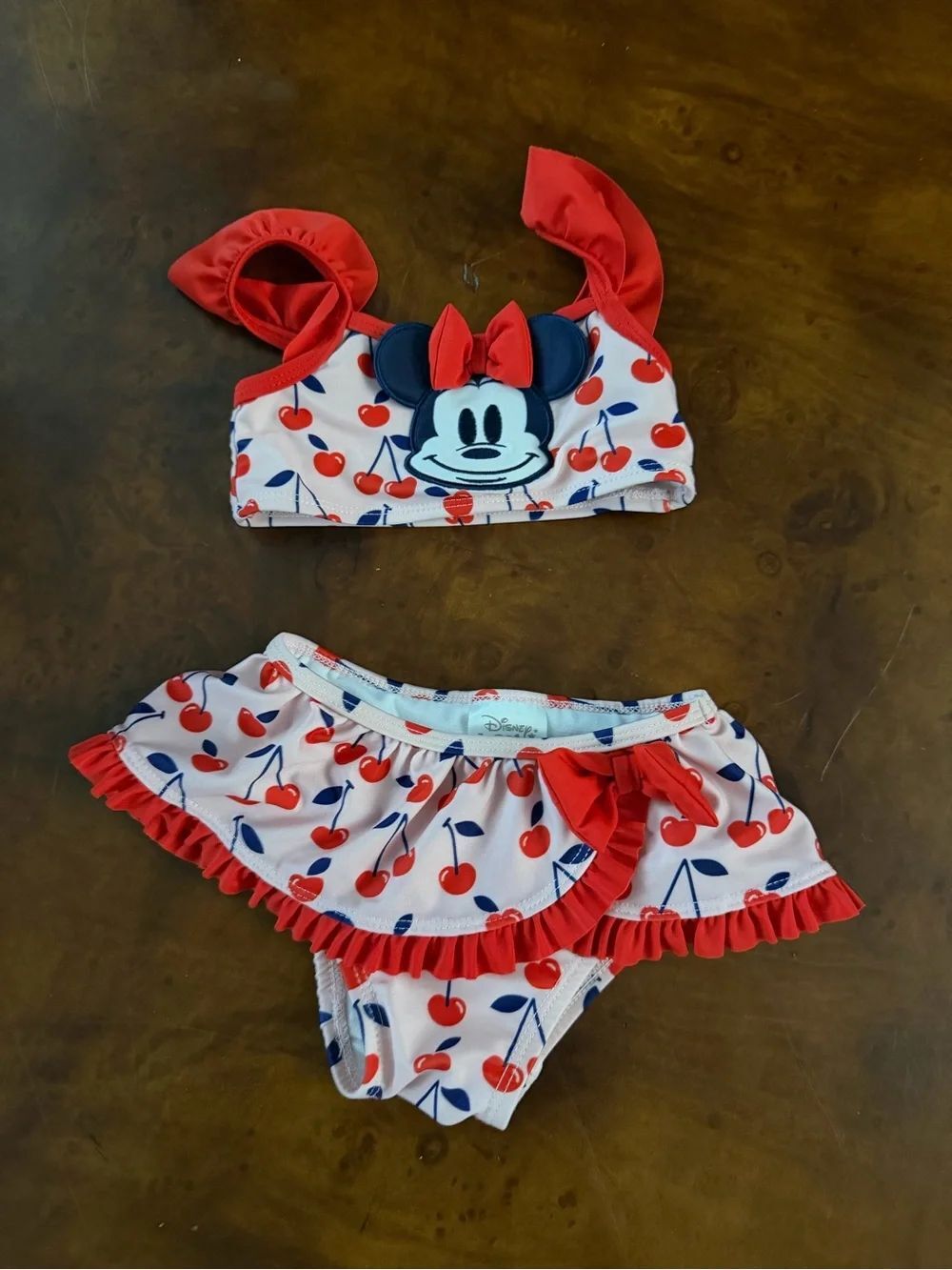 Disney Baby’s Minnie Mouse Size 9-12 Month Pink & Red Cherry Swimsuit